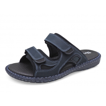 รองเท้าแตะ SKA-25 หนังนูบักกรมท่า-นูบักออยล์ดำ-ตาข่ายเทา